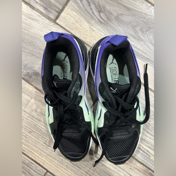 Puma X-Ray Fade EUC Shoes Size 7.5 Purple Mint Green and Black Soft Foam - Picture 6 of 6
